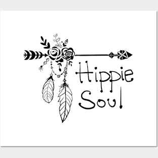 Hippie Soul Arrow Art (Black) Posters and Art